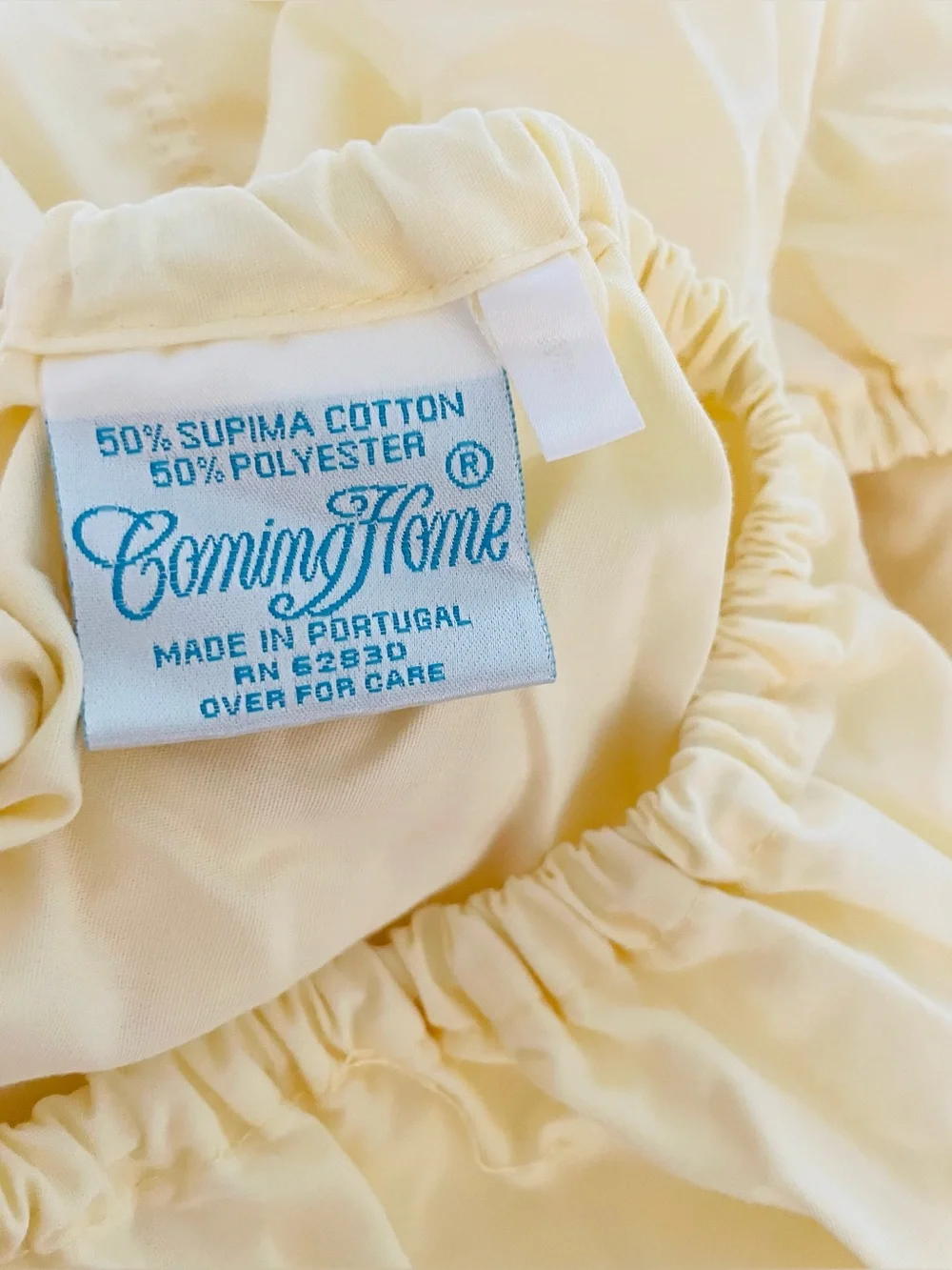 Vintage Coming Home Sheet Set Supima Cotton Blend Lt Yellow Monogram MWL Twin